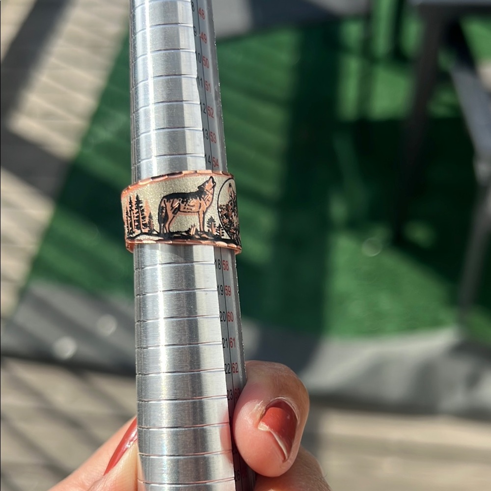 Copper Wolf Design Ring - image 5